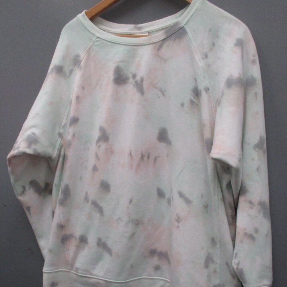 Isabel Maternity Blouse Sweatshirt Size L Multicolor Cotton Blend Round Neck Top